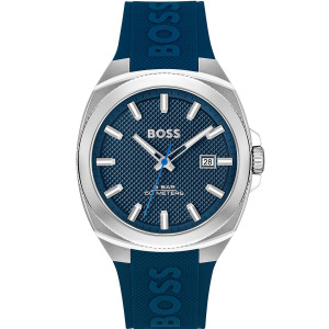 Мужские кварцевые часы Hugo Boss Walker с синим силиконовым ремешком, синий