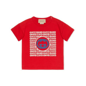 Футболка с логотипом Interlocking G Gucci Kids, красный