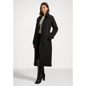 Классическое пальто CORDUROY-TRIM DIAMOND QUILTED MAXI COAT Ralph Lauren, черный