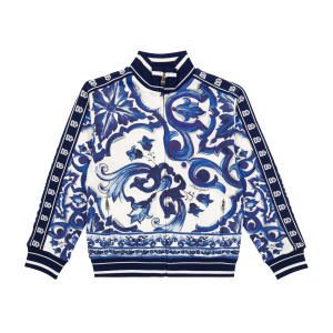 Толстовка Maiolica из хлопкового джерси Dolce&Gabbana, синий