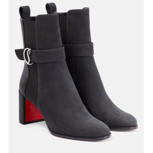 Замшевые ботильоны CL Chelsea Booty Christian Louboutin, черный