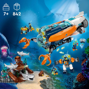 Набор многофункциональных строительных игрушек LEGO City Deep-Sea Explorer Submarine 60379 (842 детали) LEGO