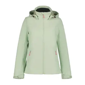 Куртка из софтшелла Icepeak "D SOFTSHELL JACKE BRENHAM", с капюшоном и высоким воротником-стойкой, цвет Aloe