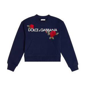 Толстовка из хлопкового джерси с логотипом Dolce&Gabbana, синий