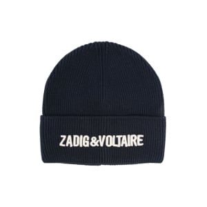 Zadig & Voltaire Kids шапка с вышитым логотипом, синий