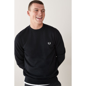 Классический свитер с круглым вырезом Fred Perry, черный