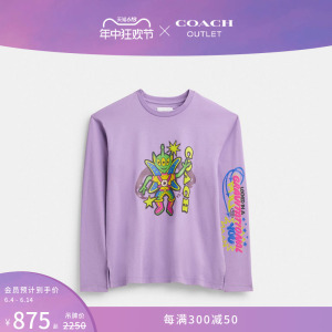 Футболка Coach Outlet Cosmic Coach с длинными рукавами, фиолетовый