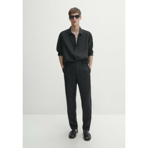 Брюки 100% LINEN TROUSERS 00008023 Massimo Dutti, черный