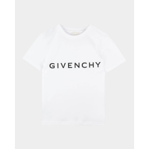 Футболка для мальчиков с контрастным логотипом, размер 4–6 Givenchy, белый