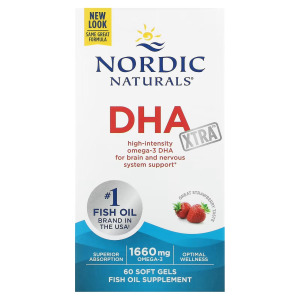 DHA Xtra Strawberry 60 мягких таблеток Nordic Naturals