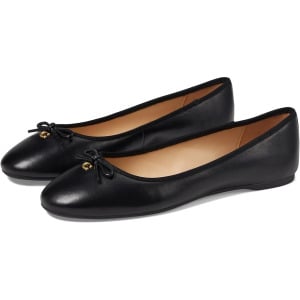 Туфли на плоской подошве COACH Abigail Leather Ballet Flat, черный