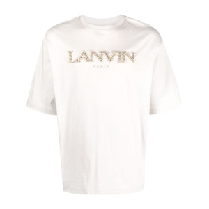 Lanvin футболка с вышитым логотипом, серый