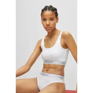 Бюстгальтер без косточек HUGO Underwear "BRALETTE SPORTY LOGO", с эластичным поясом, белый