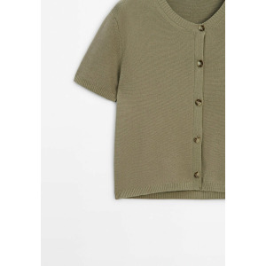 Кардиган Short Sleeve Massimo Dutti, коричневый