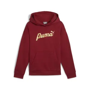 Толстовка с капюшоном PUMA «ESS+ SCRIPT METALLIC HOODIE FL G», цвет Intense Red-gold foil