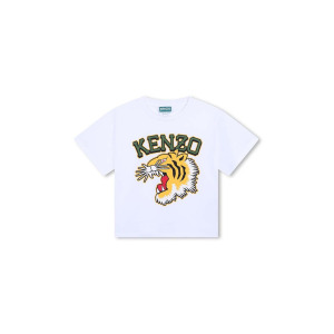 Детская хлопковая футболка Kenzo Kids, белый