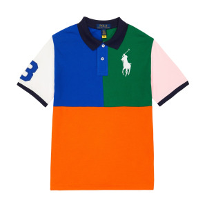 Рубашка-поло из хлопкового пике с вышивкой Polo Ralph Lauren, разноцветный