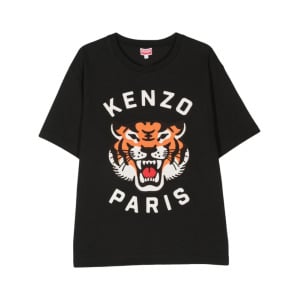 Kenzo футболка из хлопка с тигровым мотивом, черный