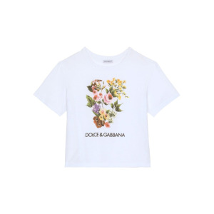 Dolce & Gabbana футболка с цветочным принтом, белый