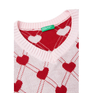 Топ CROPPED WITH HEART MOTIF United Colors of Benetton, розовый