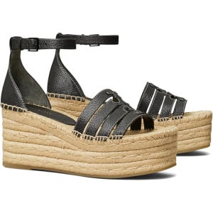 Туфли Tory Burch 80 mm Ines Cage Wedge Espadrille, цвет Perfect Black