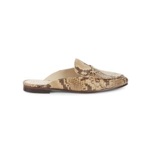 Кожаные мюли Linnie с тиснением Python Sam Edelman, цвет Camel