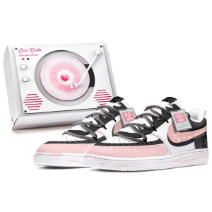 Кроссовки Nike Court Vision 1 Skateboarding Shoes Men Low-top Pink/Black, черный/розовый