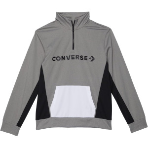 Толстовка Converse Color-Block 1/4 Zip, цвет Dark Grey Heather