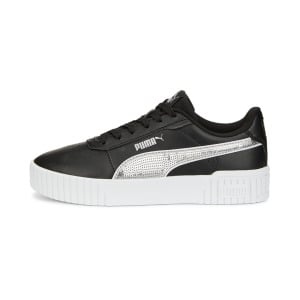 Кроссовки PUMA Junior Carina 2.0 Glitzy для девочек, большие, цвет Black/Silver/White