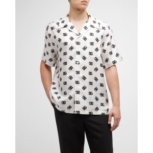 Мужская шелковая рубашка DG Monogram Camp Dolce&Gabbana