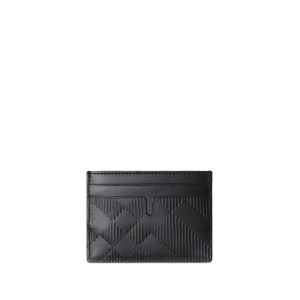 Burberry check-pattern leather cardholder, черный