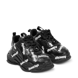 Кроссовки Triple S с логотипом Balenciaga Kids, черный