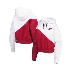 Женский белый пуловер с капюшоном Cardinal Arizona Cardinals Bobbi Color Blocks DKNY