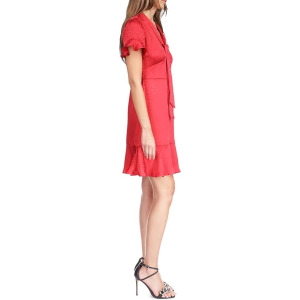 Платье Michael Kors Cheetah Plisse Tie Dress, цвет Crimson