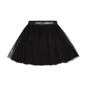 Юбка из тюля с логотипом Dolce&Gabbana, черный