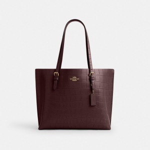 Сумка-тоут Mollie COACH, цвет gold/merlot