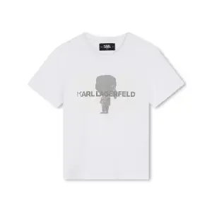 Футболка для мальчика с короткими рукавами из 100% хлопка Karl Lagerfeld Kids, белый