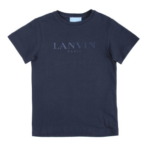 Темно-синяя футболка с логотипом Lanvin, синий