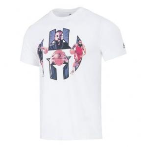 Men s adidas Harden Logo James Harden Character Printing Running Training Sports Short Sleeve White T Shirt CDEK.Shopping