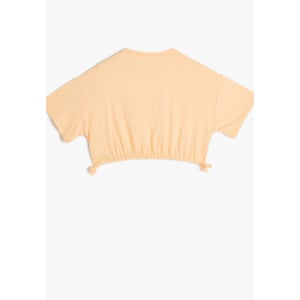 Футболка с принтом CROP SHORT SLEEVE CREW NECK  Koton, оранжевый