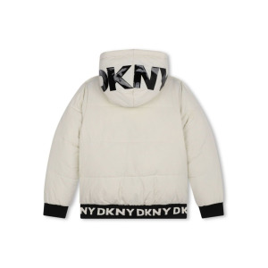 Dkny Kids двусторонняя куртка-пуховик с логотипом, синий