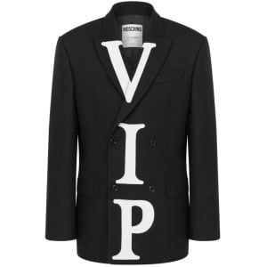 Moschino двубортный пиджак VIP из вирджинской шерсти, черный