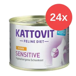 Влажный корм для кошек с болезнью почек с курицей Kattovit, 24 x 185 г