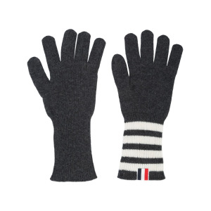 Thom Browne 4-bar cashmere gloves, серый