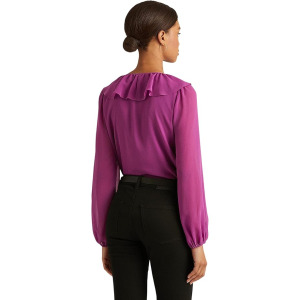 Блуза LAUREN Ralph Lauren Petite Crinkle Georgette Blouse, цвет Violet Quartz