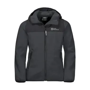 Куртка из софтшелла Jack Wolfskin "FOURWINDS JACKET KIDS", с капюшоном, цвет Grafit