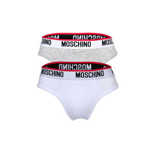 Мужские микро-трусы, 2 шт., смесовый хлопок, однотонные MOSCHINO, серый