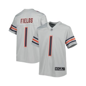 Серая майка Big Boys Justin Fields Chicago Bears с перевернутой игрой Nike