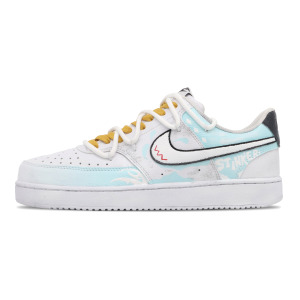 Кроссовки Nike Court Vision 1 Skateboarding Shoes Men Low-top White/yellow, синий