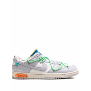 Кроссовки Nike х Off-White Dunk Low, серый/зеленый/синий